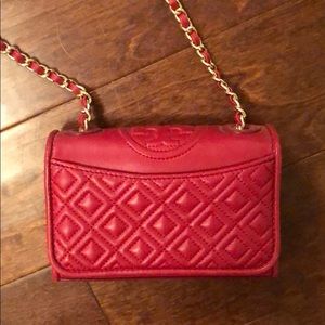 Red Tory Burch cross body purse